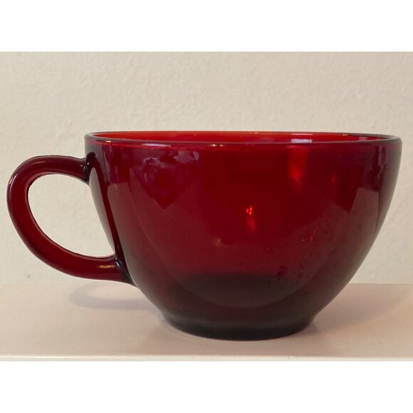 VTG Punch Tea Cup Ruby Red Glass Replacement No Markings - Picture 5 of 10